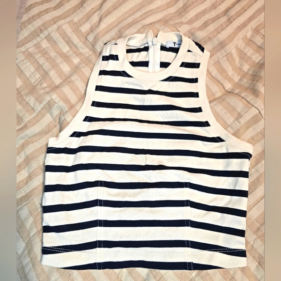 ALEXANDR WANG Striped Sleeveless Crop Top. Size XS - Picture 1 of 6